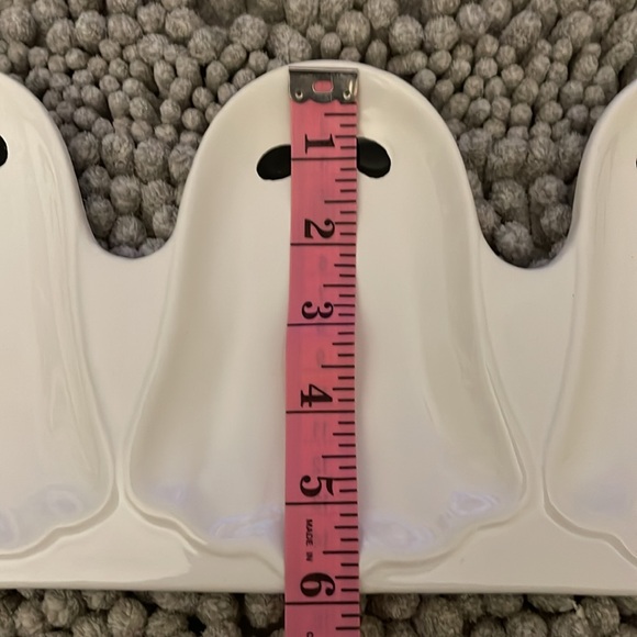 Home Essentials HALLOWEEN GHOST Serving Platter 3Section Tray Spoon Rest Ceramic - Picture 4 of 7